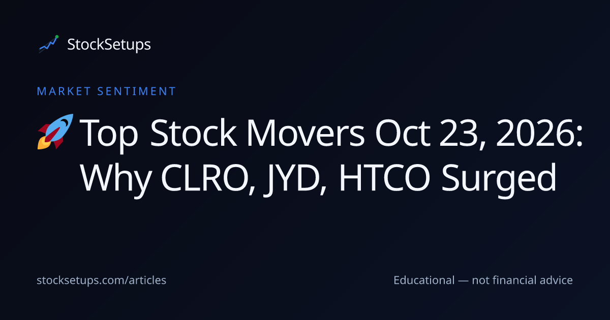 Top Stock Movers Oct 23, 2026: Why CLRO, JYD, HTCO Surged